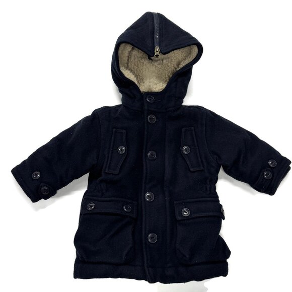 Baby Gap Boys Peacoat Coat Jacket‎ Navy Blue Toddler 12-18 Months Wool - Picture 6 of 13
